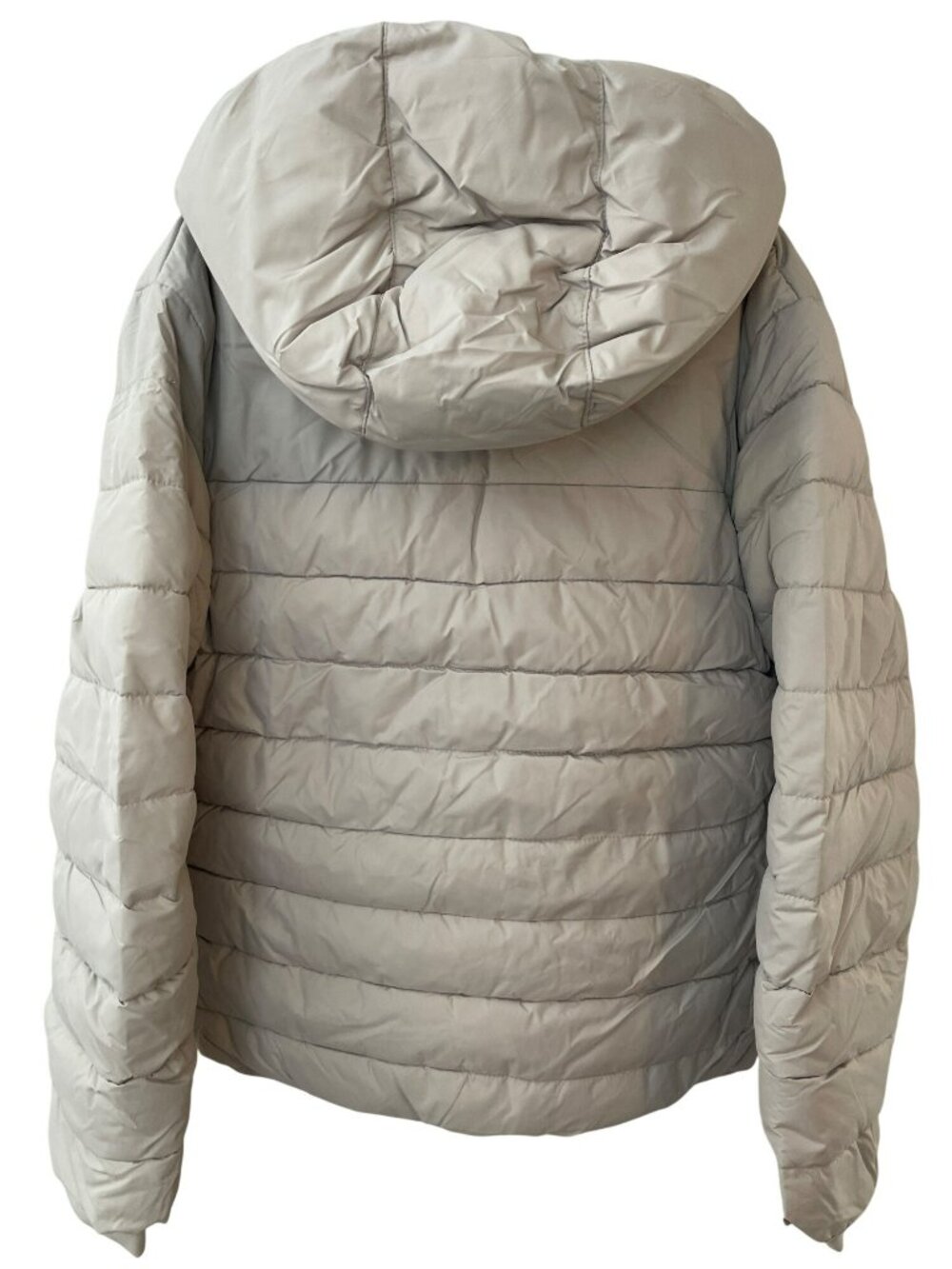 Abercrombie Kids Beige Puffer Jacket Faux Fur Lined Hooded Kids Sz 11/12 NWT - Picture 2 of 9